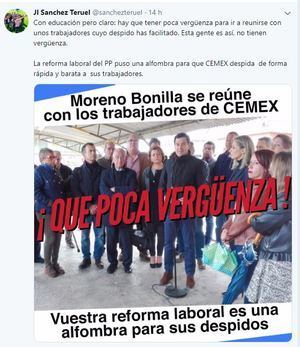 El PSOE monta una campaña contra el PP por el cierre de CEMEX