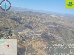 Incendio en Lubrín estabilizado, pero se mantiene vigilancia activa