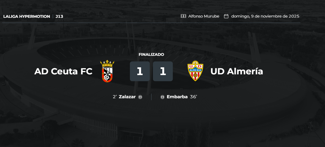 Tragedia en Ceuta: Suspenden el partido de la UD Almería por el fallecimiento de un aficionado