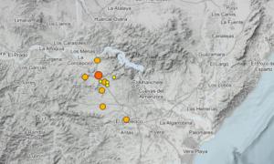 El enjambre sismico pasó por el Levante almeriense antes de llegar a Granada
