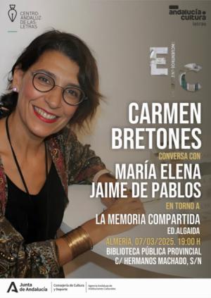 Carmen Bretones acerca su "La memoria compartida" a los clubes de lectura de Almería en un encuentro literario