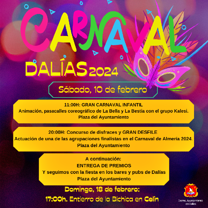 El Ayuntamiento de Dalías anuncia las bases del concurso del Carnaval 2024