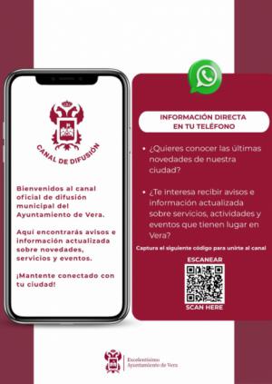 El Ayuntamiento de Vera abre un canal en Whatsapp