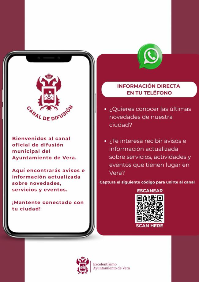El Ayuntamiento de Vera abre un canal en Whatsapp