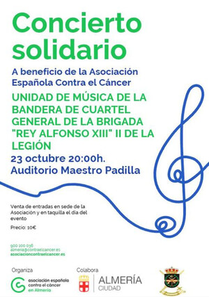 La Unidad de Música de la Legión ofrecerá un concierto benéfico para la AECC en Almería