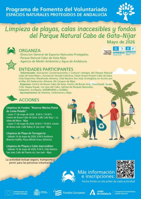 El Cabo de Gata-Níjar se moviliza en mayo para blindar su ecosistema marino en Almería