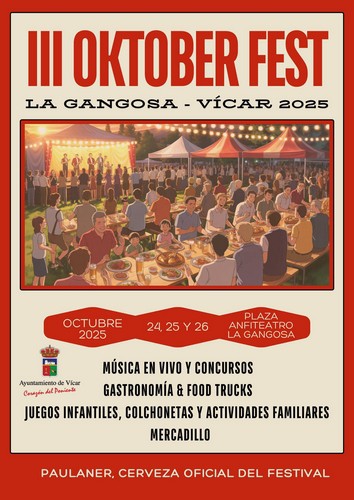 Oktober Fest en Vícar: música, animación y gastronomía del 24 al 26 de octubre
