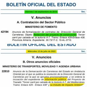 El tercer carril de la A-7 va para largo