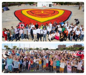 Almería luce un corazón de hortalizas de récord Guinness