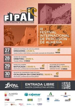 Batucada del Festival de Percusión animará el Paseo de Almería este miércoles