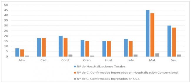 Almería es la provincia andaluza con menos hospitalizados por covid19
