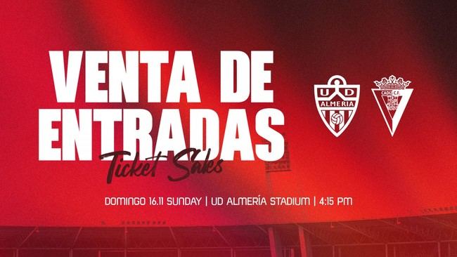 Entradas a la venta para el Almería-Cádiz