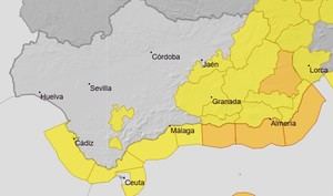 Almería en aviso naranja por viento y fenómenos costeros este domingo