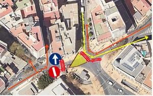 Cortes de tráfico en Puerta Purchena del 7 al 24 de julio por obras