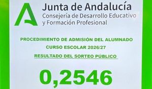 Número 0,2546 resolverá empates en escolarización en Almería para 2026/27