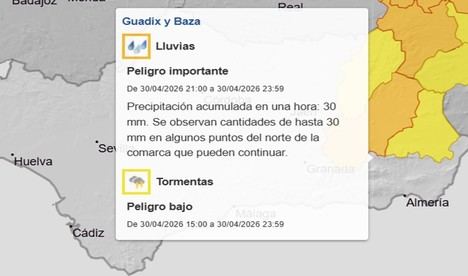 Almería también bajo aviso amarillo por lluvias intensas según EMA 112