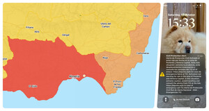 La Junta envía Es-Alert y eleva a nivel rojo el aviso por lluvias intensas en Almería capital y el Poniente