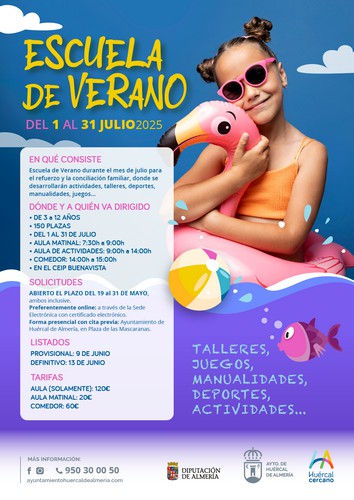 Huércal lanza su Escuela de Verano 2025 para 150 niños