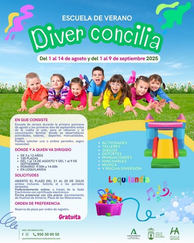 Huércal lanza escuela de verano gratuita para niños en agosto y septiembre