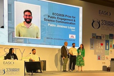 Investigador de la UAL recibe premio en el Congreso Europeo de Obesidad