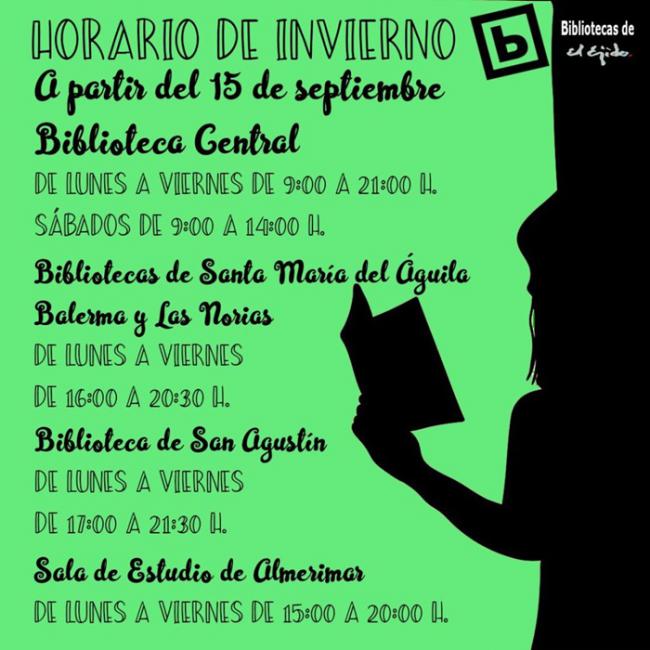 La Red Municipal de Bibliotecas se adapta al horario de invierno tras el período estival