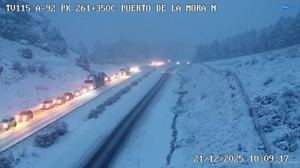 Nevadas y cierre de la A-92 en Granada por llegada del invierno