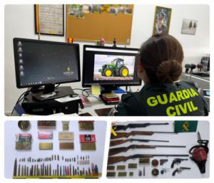 Recuperan maquinaria agrícola y armas en registro domiciliario