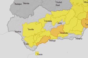 El aviso amarilla por calor extremo llega al norte de la provincia de Almería
