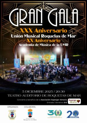 La Banda de la Unión Musical Roquetas de Mar celebra 30 años