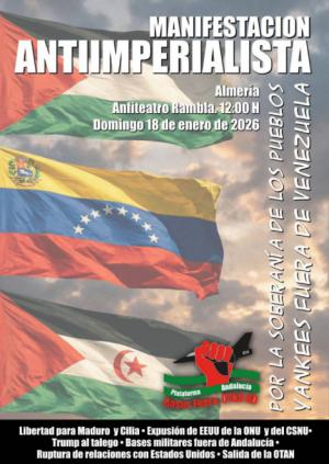 Manifestación contra el imperialismo y la presencia de bases militares