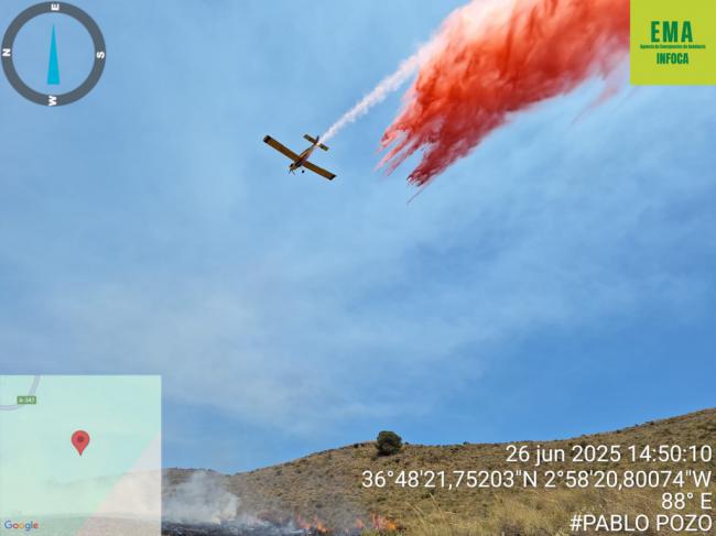 Incendio forestal en Río Chico, Berja
