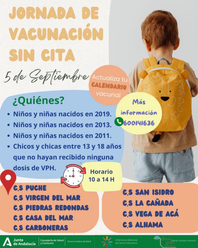 Vacunación si cita previa a niños este viernes