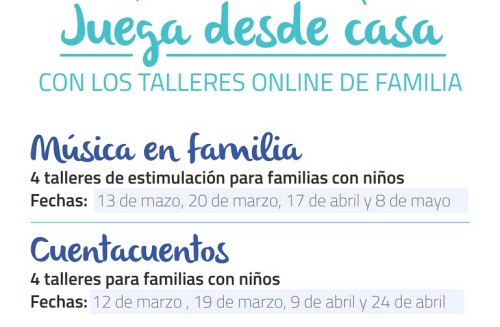 Arrancan los talleres online de Diputación ‘Juega desde casa’