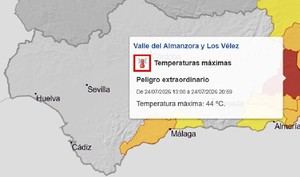 Almería en alerta roja por calor extremo este viernes