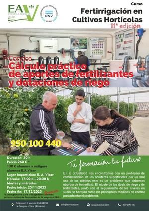 Nuevo curso de fertirrigación en la Escuela Agraria de Vícar