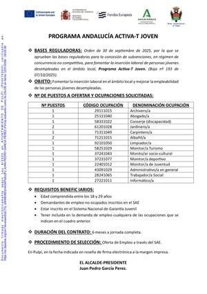 Pulpí lanza el Programa de Empleo para Jóvenes 2026