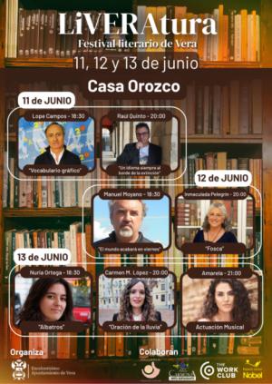 Vera reunirá a destacados autores en la primera edición del festival literario LiVERAtura