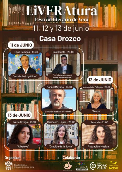 Vera reunirá a destacados autores en la primera edición del festival literario LiVERAtura