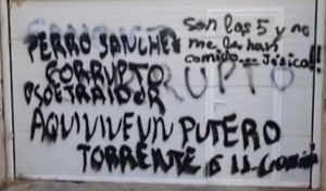 Pintadas vandálicas en la casa de José Luis Ábalos en Valencia