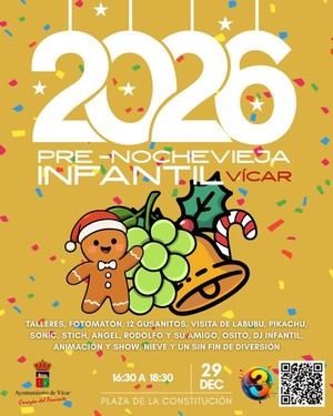 Pre-Nochevieja Infantil en Vícar con personajes de animación