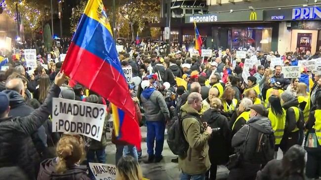 Venezolanos en España protestan por Maduro y apoyan a María Corina Machado