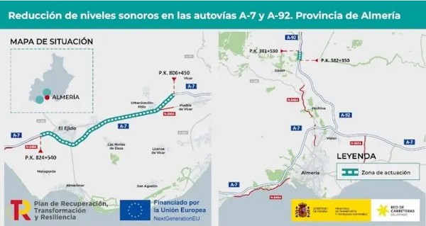 Inversión de 11,56 millones para reducir el ruido en autovías de Almería