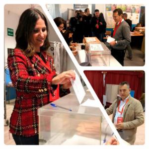 Votan los candidatos socialistas Pérez Navas, Inés Plaza, y Indalecio Gutiérrez
