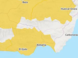 Alerta amarilla por viento en Almería hasta el mediodía
