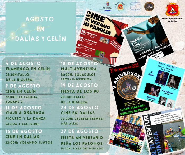 El Ayuntamiento de Dalías presenta la programación cultural de agosto