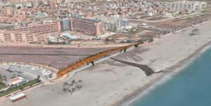 Roquetas de Mar avanza en la construcción de un puente peatonal en El Cañuelo