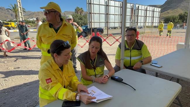 Simulacro de evacuación de 400 vecinos de Huebro