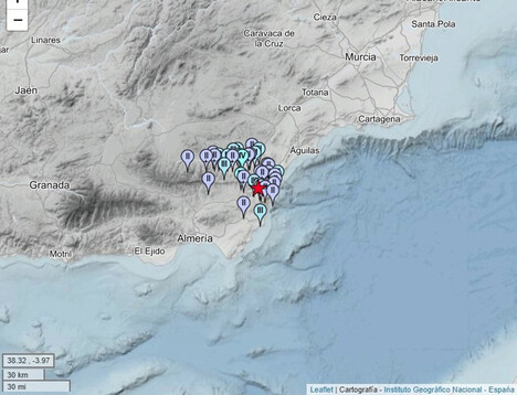 Un temblor de 3,4 grados sacude Los Gallardos y su entorno