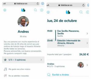 El Parlamento le paga a Samper (Cs) los viajes a Sevilla y él los "revende" en Bla Bla Car