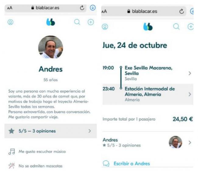 El Parlamento le paga a Samper (Cs) los viajes a Sevilla y él los 'revende' en Bla Bla Car
